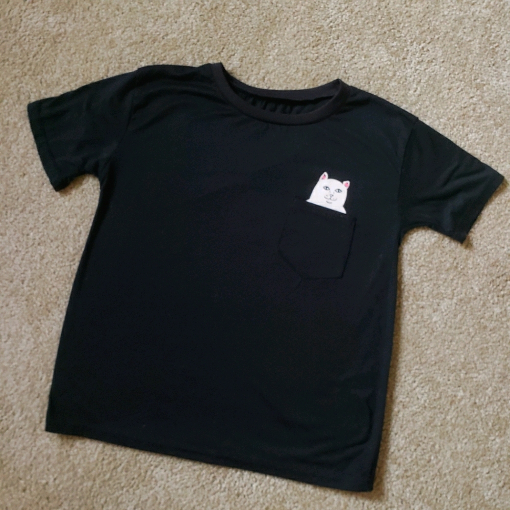 middle finger cat t shirt